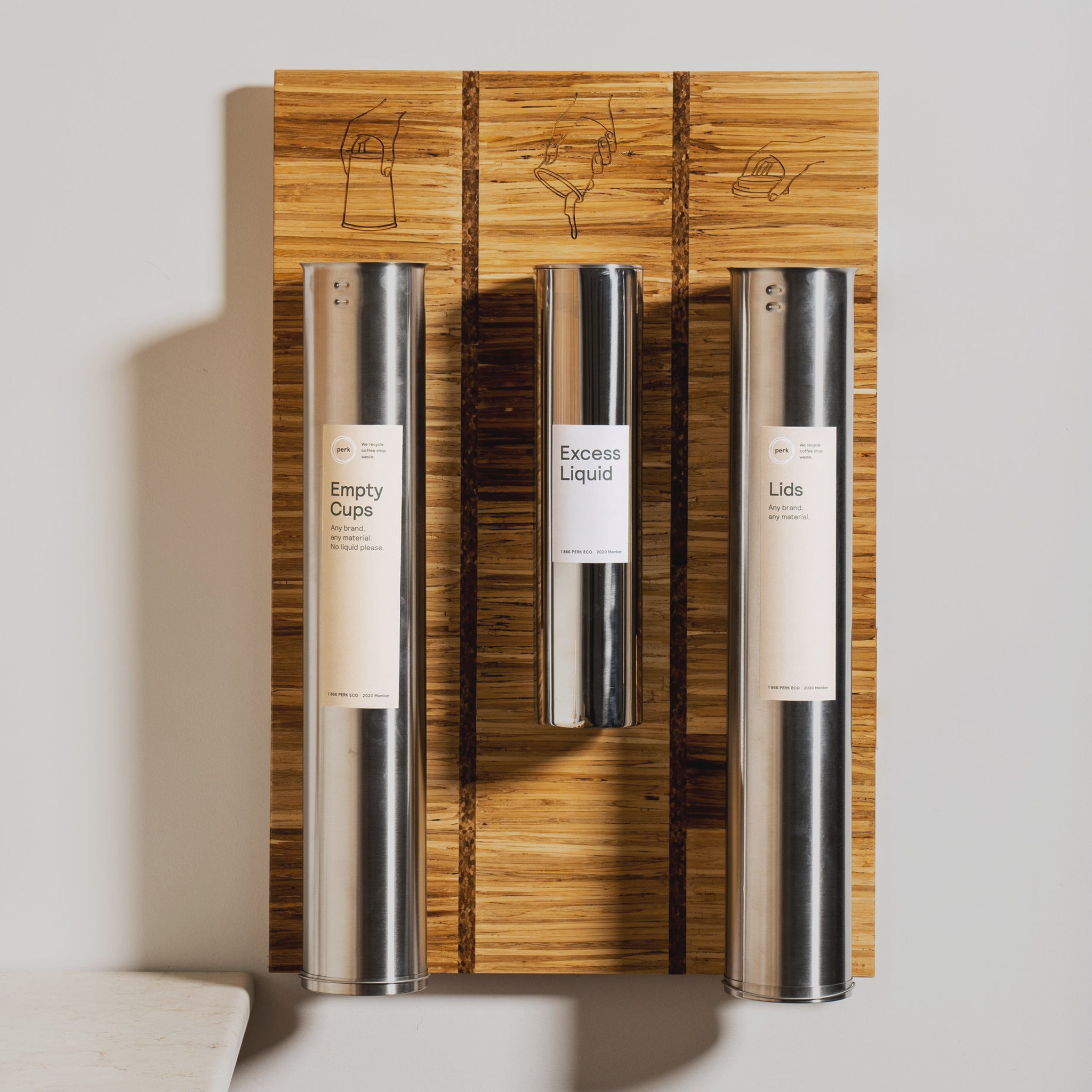 Rental -Cup Stacker Recycling Sorting Station - Wall Mount